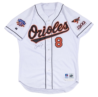 1997 Cal Ripken Jr. ALDS Game 3 Game Used, Photo Matched & Signed Baltimore Orioles Home Jersey With Jackie Robinson 50th Anniversary Patch (Ripken LOA & Sports Investors Authentication)